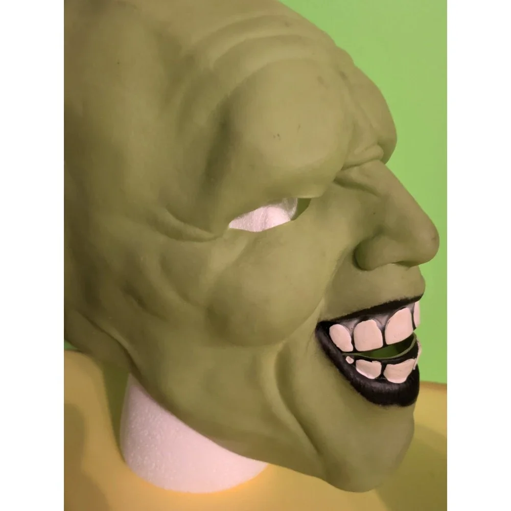 1994 New Line Production Jim Carrey The Mask Green Movie Halloween Costume Latex